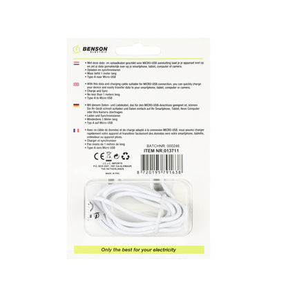 USB Micro USB Kabel 1m - Snel Opladen en Gegevensoverdracht Android