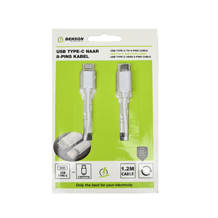 USB-C naar Lightning Kabel 1.2m, Opladen & Data Transfer, Wit