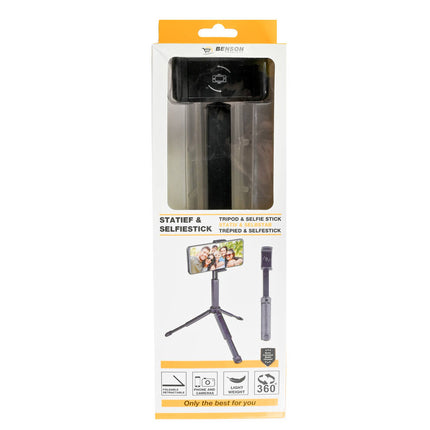 Uitschuifbare Statief + Selfiestick voor Smartphone & Camera's