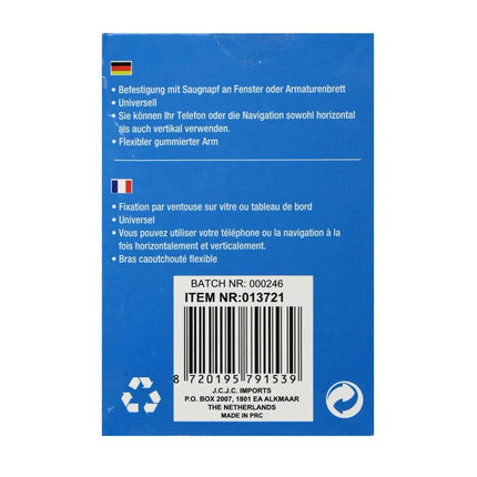 Universele Auto Telefoonhouder met Zuignap, Verstelbaar, 6,5x24 cm