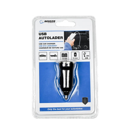 Autolader USB 1A 12-24V, Laad Apparaten Tijdens Rijden