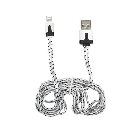 USB Lightning Kabel 2m Nylon, 2.1A Snel Opladen voor Apple Devices