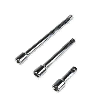 Steckschlüssel-Verlängerungssatz 3-tlg. 1/2" x 3"/6"/9" für schwer erreichbare Schrauben.