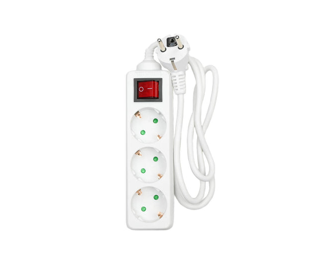 Stekkerdoos 3-voudig RA Schakelaar 1m, 3680W, 16A, 250V, Thuis/Onderweg