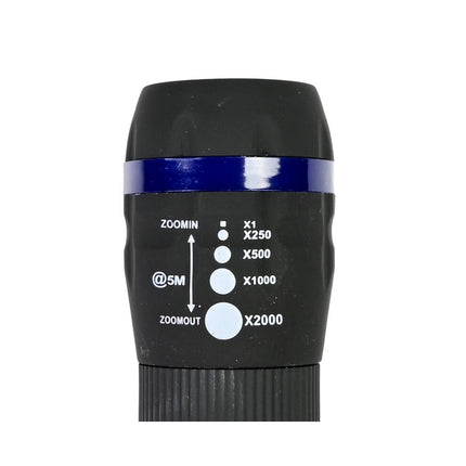 Zaklamp 1W LED, 5 Zoomstanden, 50 Lumen, 35x105x28mm, AAA-Batterijen