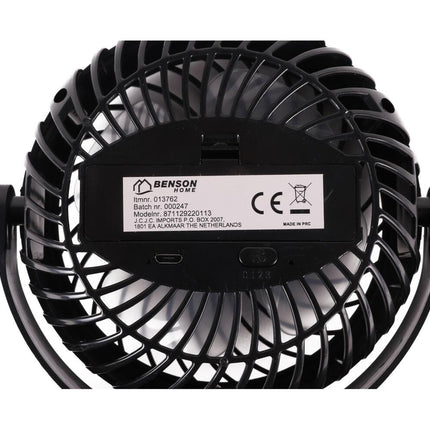 Draagbare 3-Snelheden Clipventilator, Oplaadbaar, 360° Draaibaar, USB