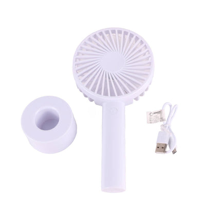 Oplaadbare Handventilator met 3 Snelheden en Houder, Incl. USB Kabel