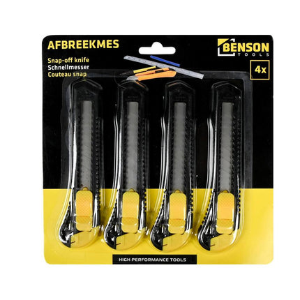 Abbrechklingen-Set 18 mm 4-tlg. - Zum Schneiden von Papier, Karton, Kunststoff