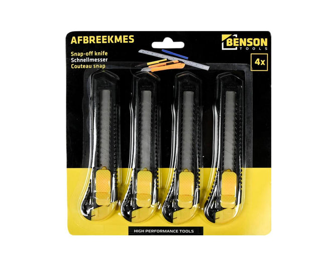 Abbrechklingen-Set 18 mm 4-tlg. - Zum Schneiden von Papier, Karton, Kunststoff