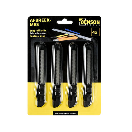 Set van 4 Afbreekmessen 9 mm voor Precisiewerk en Snijklussen