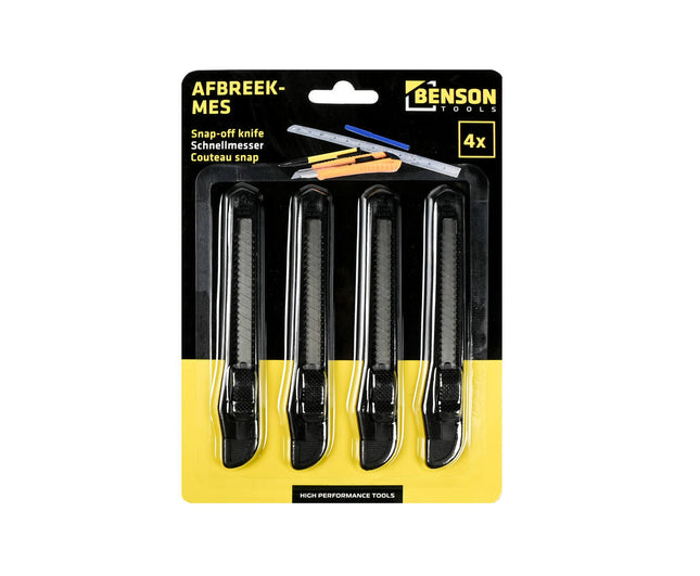 Set van 4 Afbreekmessen 9 mm voor Precisiewerk en Snijklussen