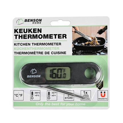 Digitales Küchenthermometer – klappbar, -40 bis 200 °C, magnetisch