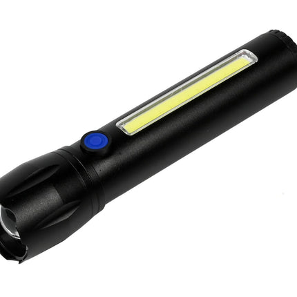Taschenlampe Tactical LED+COB, wiederaufladbar, 141 mm, 100/150 Lumen, 4 Std. Laufzeit