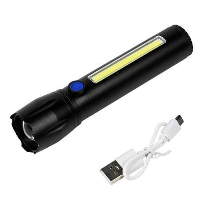 Taschenlampe Tactical LED+COB, wiederaufladbar, 141 mm, 100/150 Lumen, 4 Std. Laufzeit