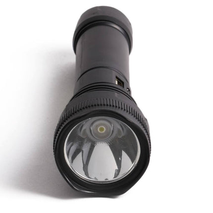 Oplaadbare 1W LED & 3W COB Zaklamp, 162x49mm, USB, Zwart