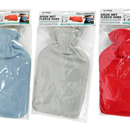 Kruik met fleece hoes 2 ltr – Inhoud 2 liter, Max. temperatuur water 70°C, 70°C