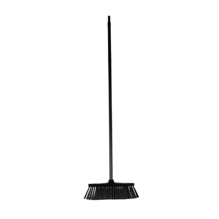 Bezem zacht + steel zwart – Kleur zwart, Afmeting bezem 35 x 9 cm (lxb), 9 cm, 130 cm