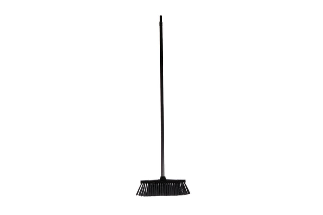 Bezem zacht + steel zwart – Kleur zwart, Afmeting bezem 35 x 9 cm (lxb), 9 cm, 130 cm
