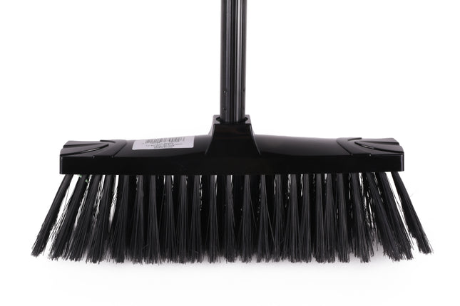 Bezem zacht + steel zwart – Kleur zwart, Afmeting bezem 35 x 9 cm (lxb), 9 cm, 130 cm