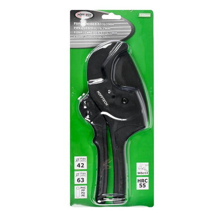 Pijpensnijder 0-63mm: Snijdt PVC, PP, PU, PE buizen moeiteloos.
