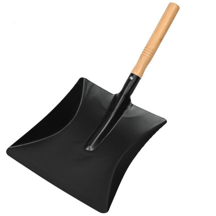 Stofblik poeder gecoat staal + houten steel – Totaal lengte 43,5 cm, Lengte steel 22 cm