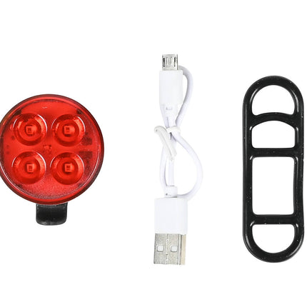 USB Oplaadbare Rood LED Fietslamp met Clip voor Veilig Fietsen