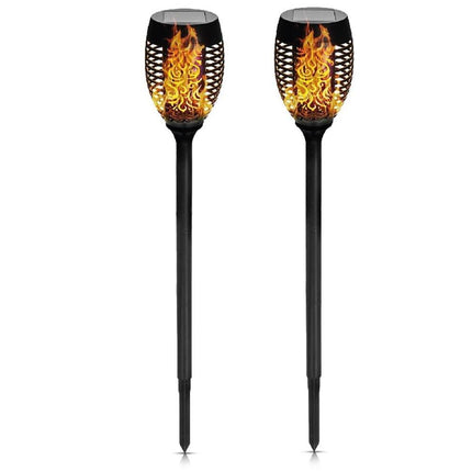Solar Tuinlamp Fakkel 74cm, Flame Effect, 51 LED's, Set van 2