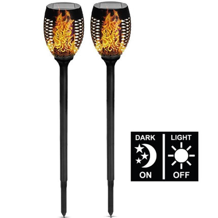 Solar Tuinlamp Fakkel 74cm, Flame Effect, 51 LED's, Set van 2