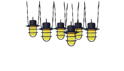 Solar LED Lichtsnoer 6 lantaarns, 2m, Vlameffect, Tuinverlichting