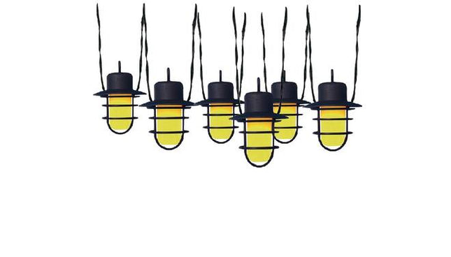 Solar LED Lichtsnoer 6 lantaarns, 2m, Vlameffect, Tuinverlichting