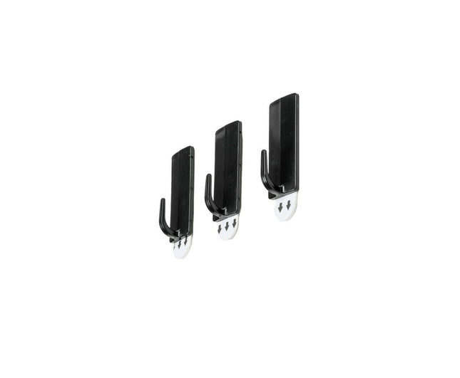 Zwarte 5x2cm Zelfklevende Haken 3st, Herbruikbaar voor Lichte Objecten