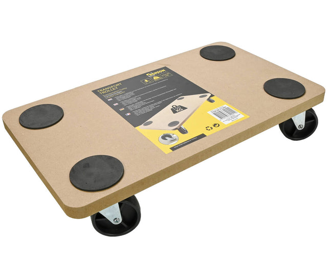 Transport Trolley 45x26 cm, 150 kg, MDF, Ø 60 mm wielen, anti-slip.