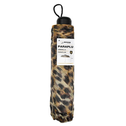 Paraplu mini luipaard – Doorsnede uitgeklapt 93 cm, Hoogte uitgeklapt 55 cm, 93 cm