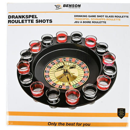 Drankspel roulette shots – Afmeting roulette 30 x 5 x 14,5 cm, 14,5 cm, 4,8 cm
