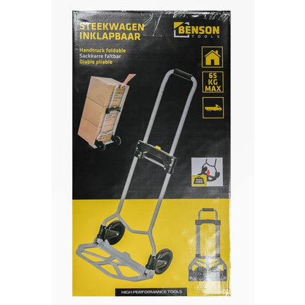 Opklapbare Steekwagen 65 kg, Compact, 7" Wielen, Geschikt voor Verhuizingen.