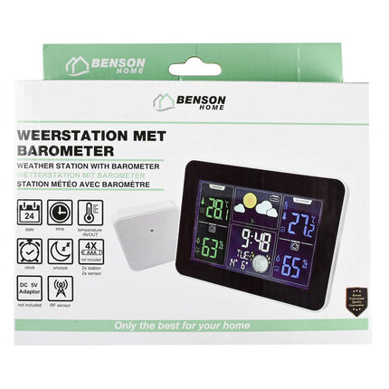 Weerstation met Barometer: Meet Binnen/Buiten Temp, Luchtvochtigheid