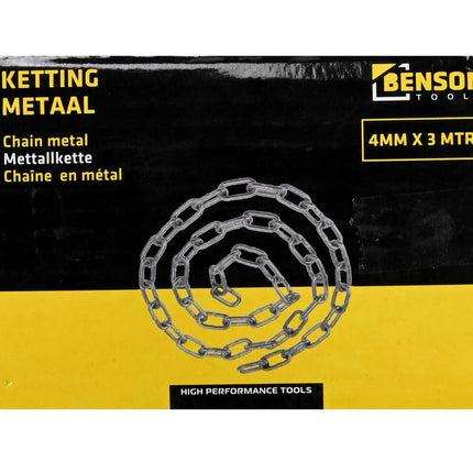 Metalen Ketting 4mm x 3m, ideaal voor huis- en tuinklussen.