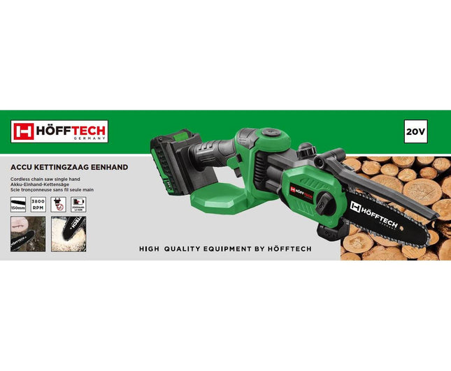 20V Accu Kettingzaag 2000mAh, Ideaal voor Snoeien en Houtbewerking