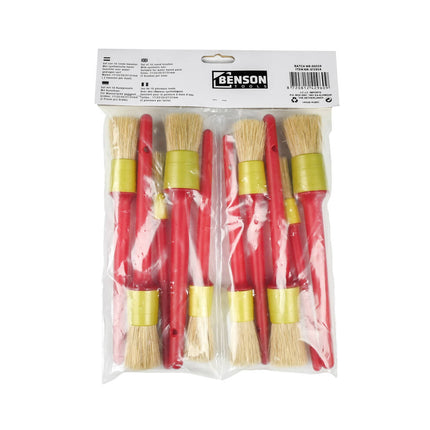 Kwastenset 10-dlg Rond, Synthetisch, Maten 17-31 mm, Voor Waterverf