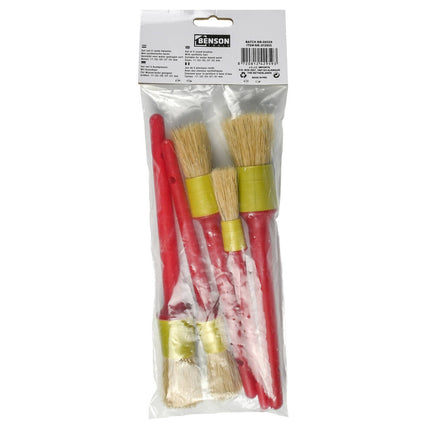 Kwastenset Rond 5-delig: Synthetisch, Maten 17-31 mm, Voor Verfwerk.