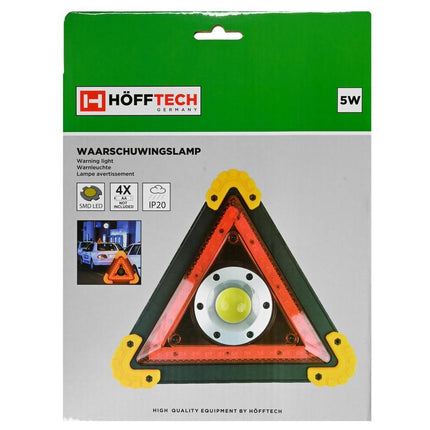 LED Driehoek 5W: 300 Lumen Veiligheid, Rood Knipperen Noodlicht