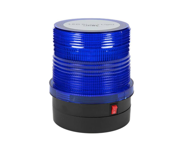 LED Flitslamp Blauw 2.4W, 24 LED's, Strobe, Magnetische Bevestiging