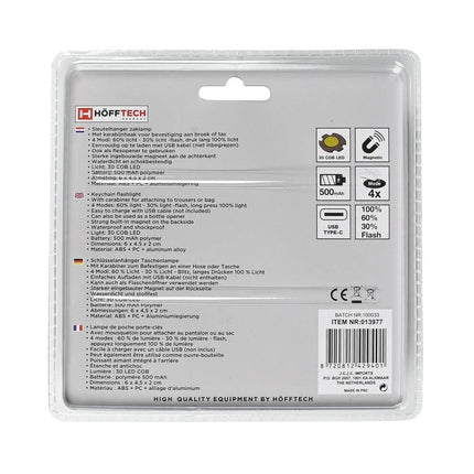 COB-Taschenlampe Schlüsselanhänger: Wiederaufladbar, USB, 230 Lumen, 4 Modi