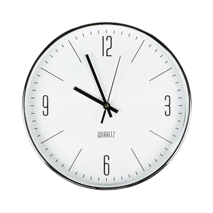 Zilveren Wandklok 30 cm: Stijlvol, Stil Uurwerk voor Woonkamer