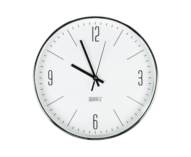 Zilveren Wandklok 30 cm: Stijlvol, Stil Uurwerk voor Woonkamer