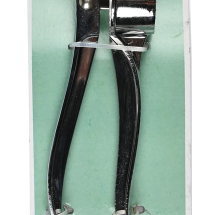 Knoflookpers – Afmeting pers Ø3 x 2 cm, Totale lengte 14,5 cm, Materiaal roestvrijstaal