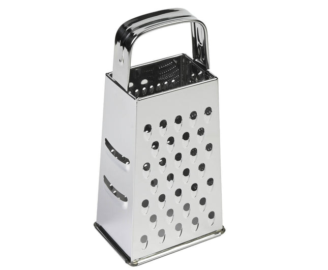 RVS Rasp 4-zijdig, 18 cm - Snij en Rasp Groenten & Kaas Simpel