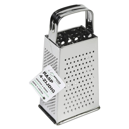 RVS Rasp 4-zijdig, 18 cm - Snij en Rasp Groenten & Kaas Simpel