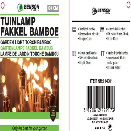 Bamboe Tuinfakkel 60cm - Sfeervolle Verlichting voor Feestjes