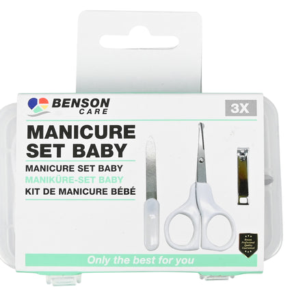 Manicure set 3 dlg baby – Afmeting etui 10,5 x 6 x 1,6 cm, Materiaal RVS, 1,6 cm